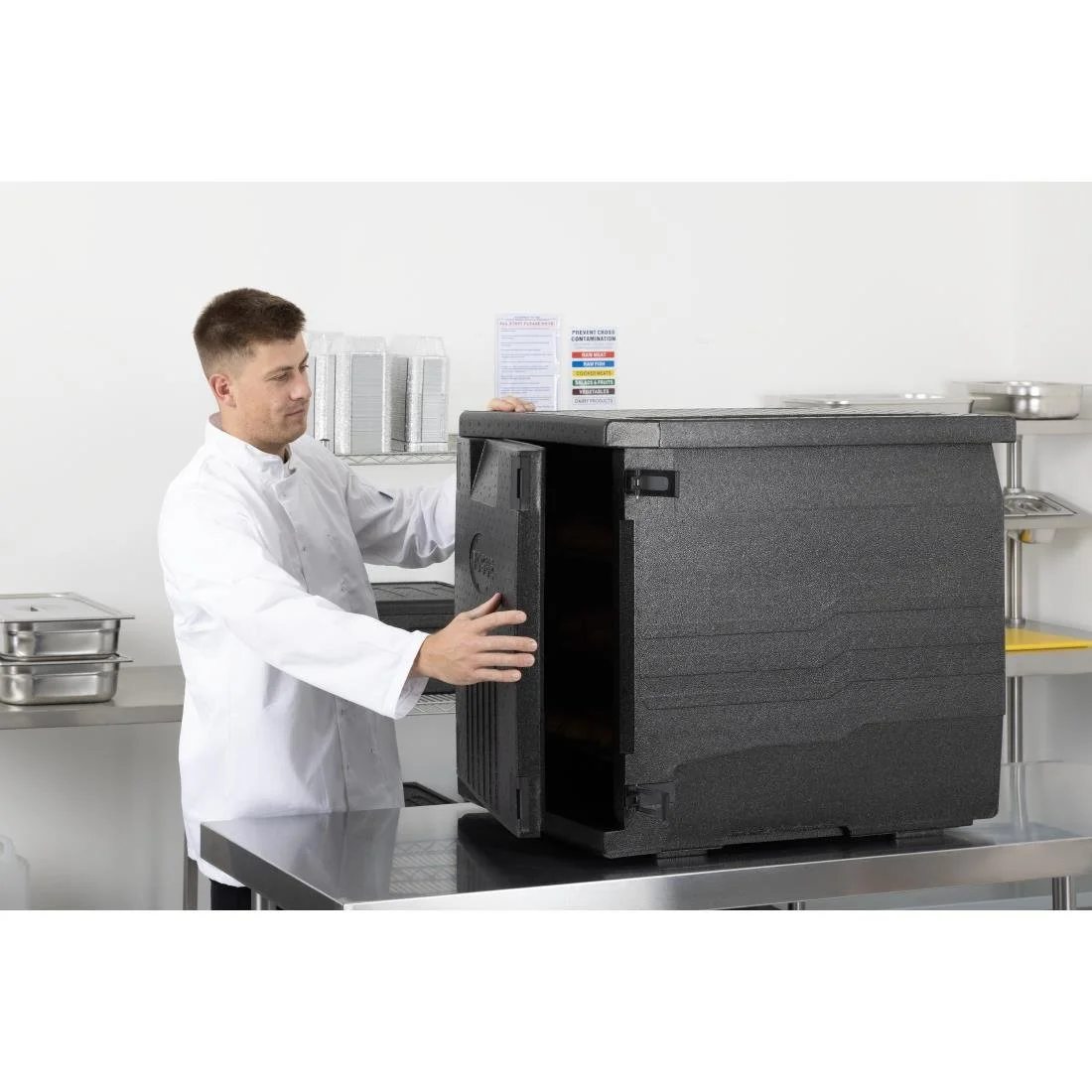 Vogue Insulated EPP Food Transport Box 126Ltr Patisserie Tray Size - Image 8