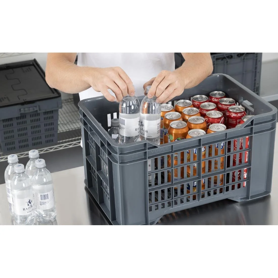 Vogue Perforated Plastic Storage Crate 542x360x290mm - Image 14