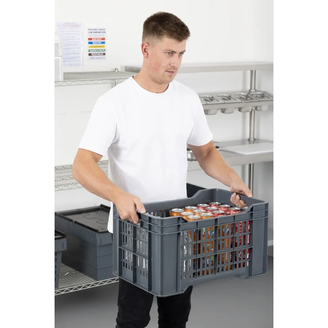 Vogue Perforated Plastic Storage Crate 542x360x290mm - Image 15