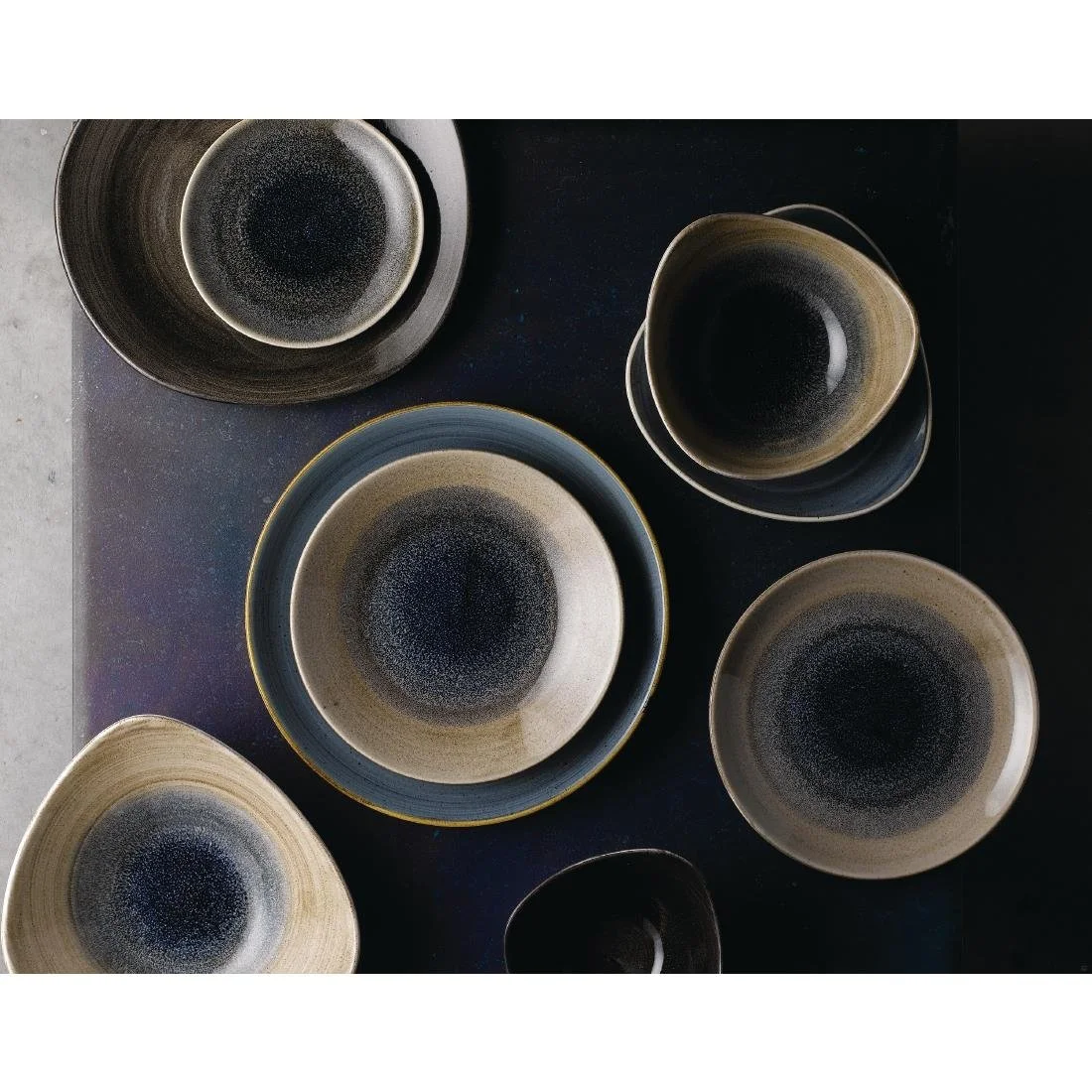 Churchill Stonecast Aqueous Coupe Plates Bayou Taupe 260mm (12 Pack) - Image 5