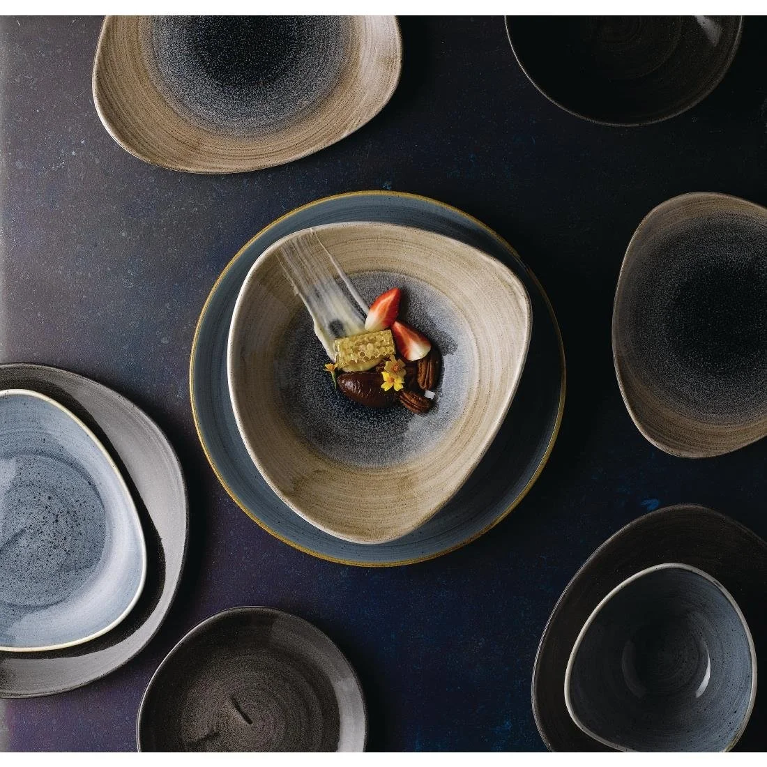 Churchill Stonecast Aqueous Coupe Plates Bayou Taupe 260mm (12 Pack) - Image 6