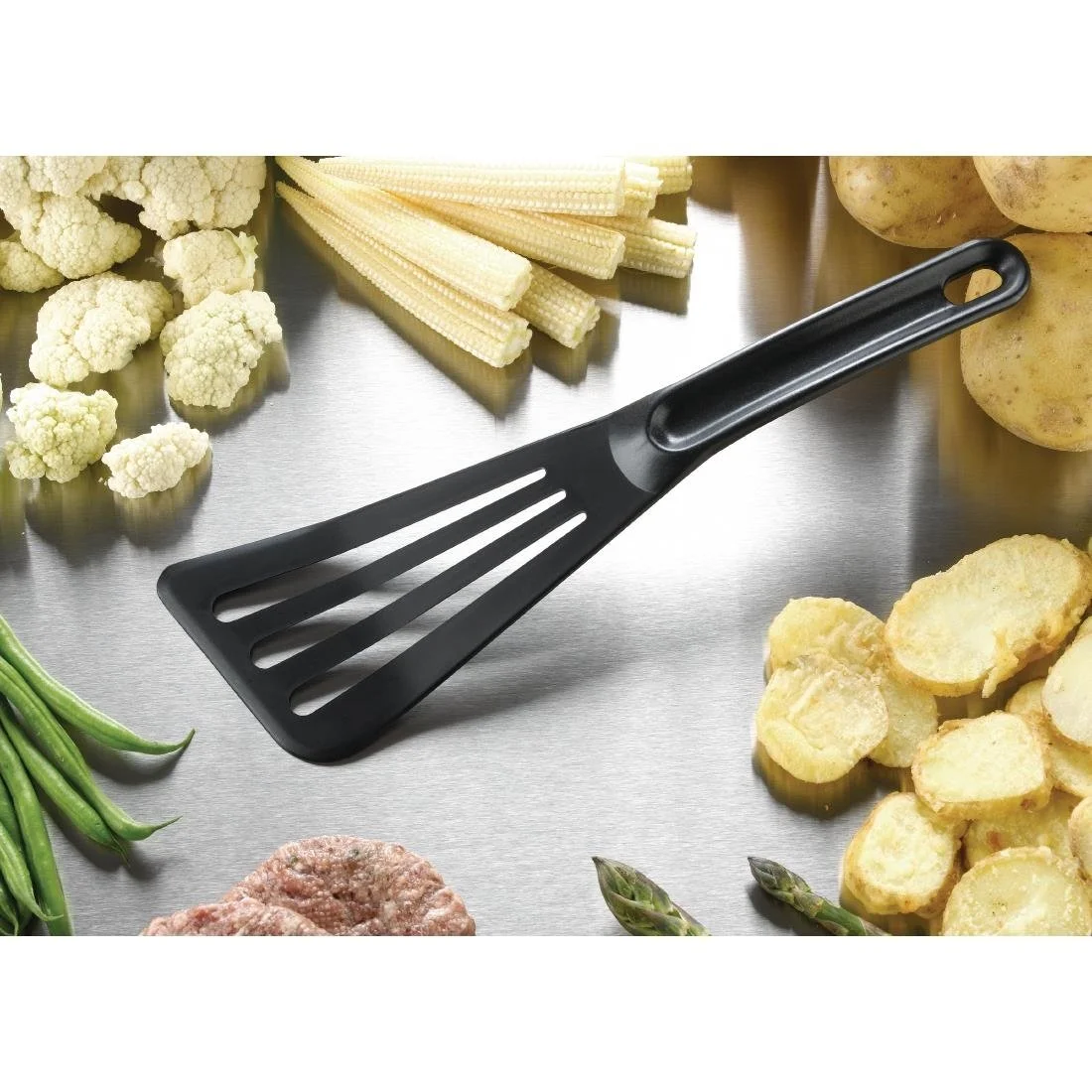 Matfer Bourgeat Pelton Exoglass Slotted Spatula 30cm Black - Image 3