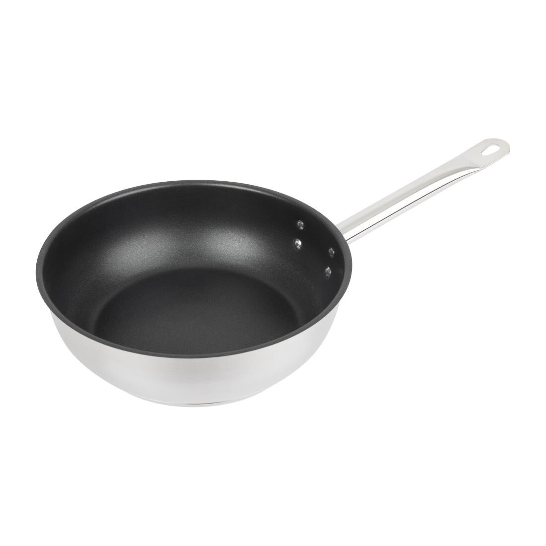 Vogue Stainless Steel Non-Stick Teflon Platinum Plus Sauté Pan 24cm
