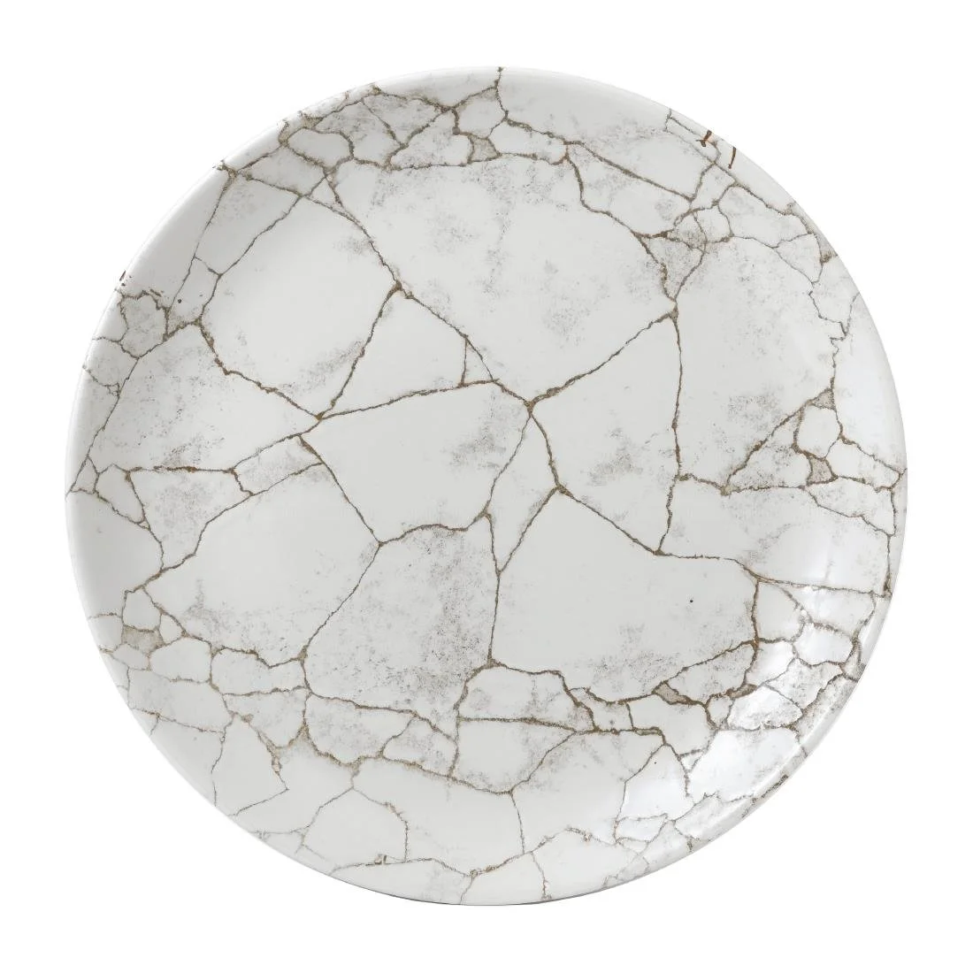 Studio Prints Kintsugi Agate Grey Coupe Plates 260mm (12 Pack) - Image 1