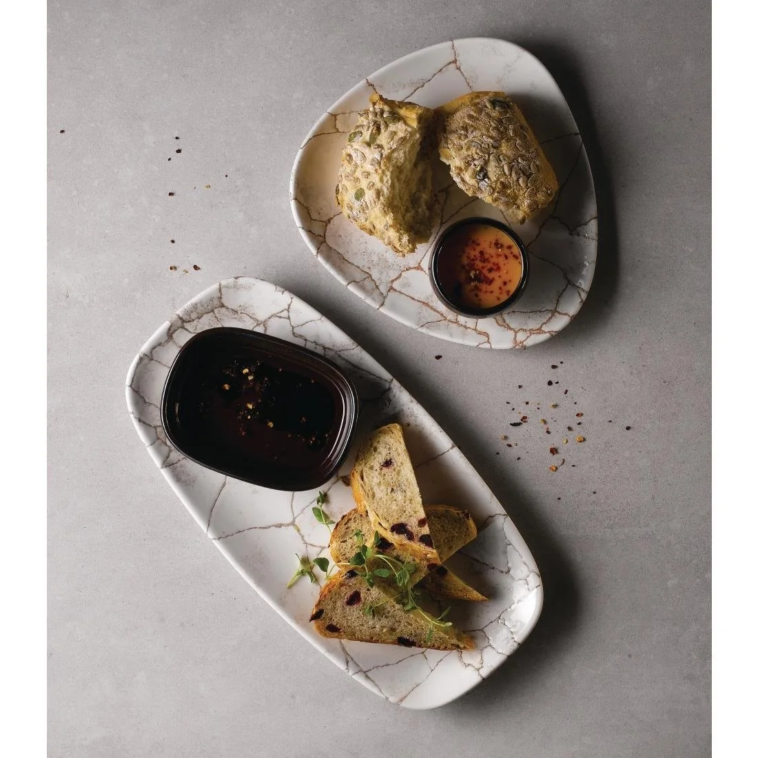 Churchill Studio Prints Kintsugi Chefs Oblong Plates Agate Grey 298x153mm (12 Pack) - Image 6