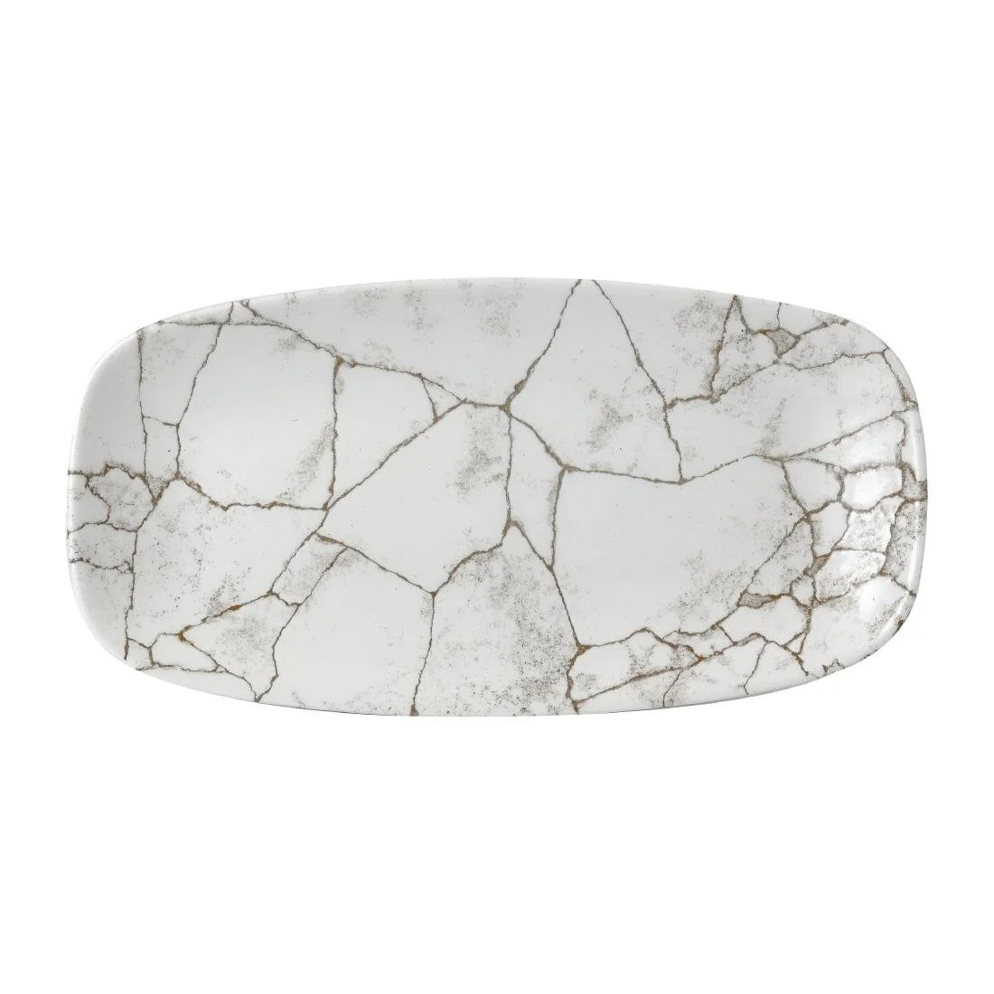 Churchill Studio Prints Kintsugi Chefs Oblong Plates Agate Grey 298x153mm (12 Pack) - Image 1