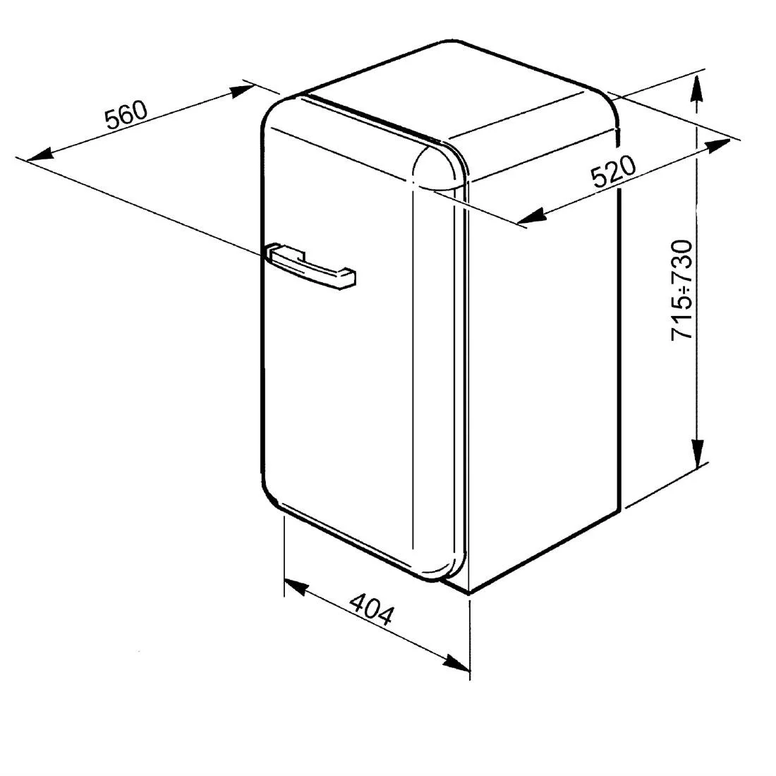 Smeg 50s Retro Mini Bar Fridge Cream - Image 2