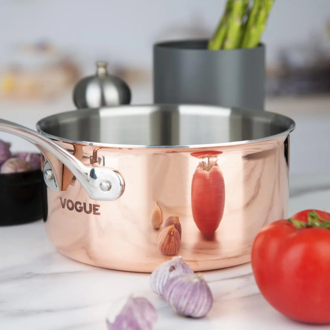 Vogue Copper Tri-Wall Saucepan 20cm - Image 6