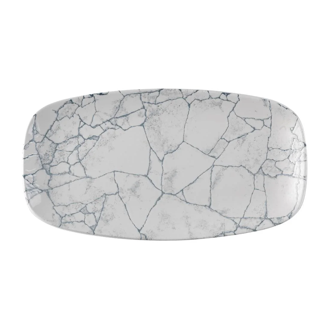 Churchill Studio Prints Kintsugi Pearl Chefs Oblong Plates Grey 355x189mm (6 Pack) - Image 1