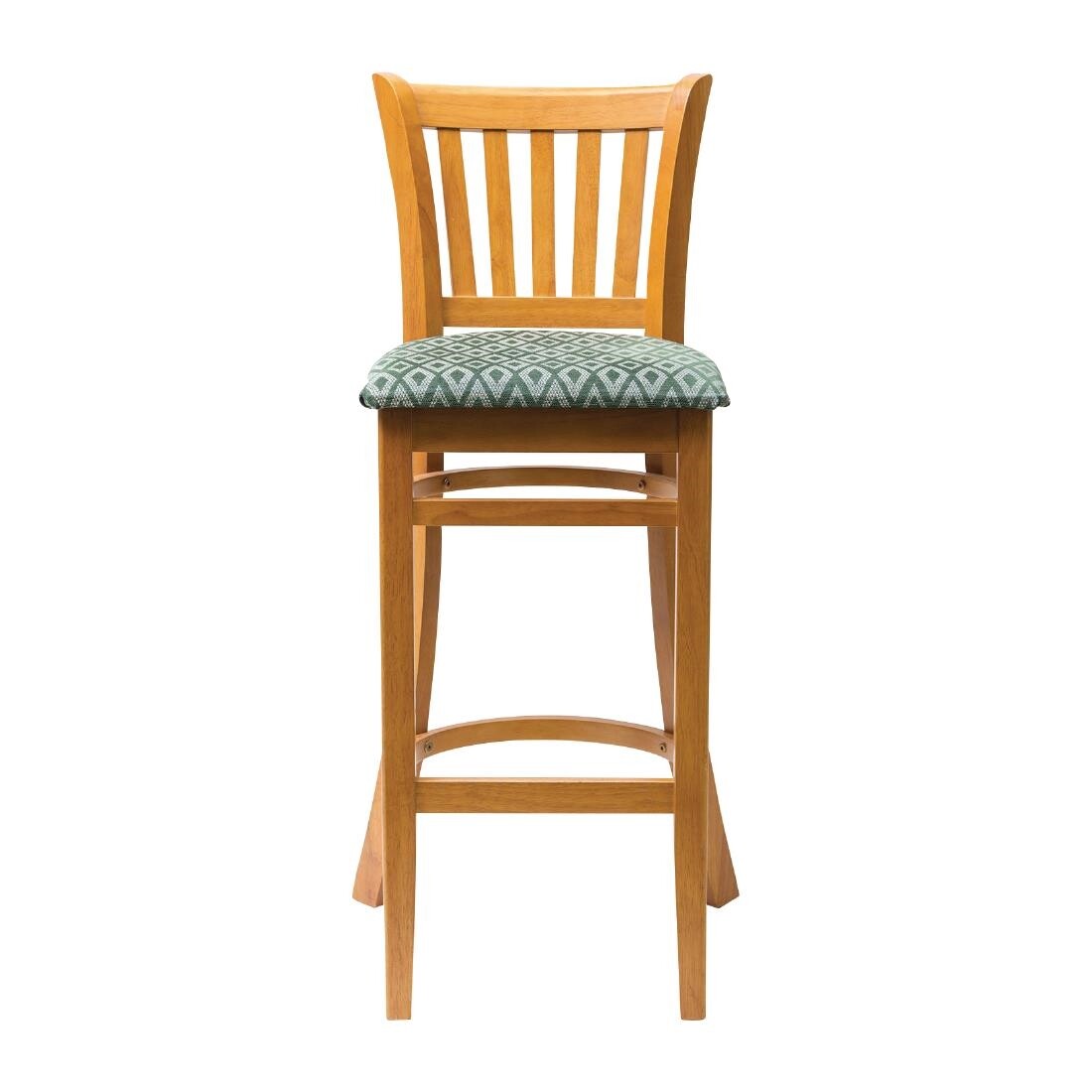 Manhattan Soft Oak Bar Chair with Green Diamond Padded Seat