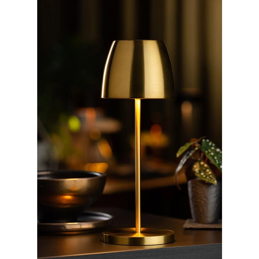 Utopia Montserrat LED Cordless Table Lamp 300mm Brushed Gold (6 Pack) - Image 2