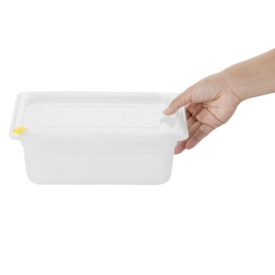 Hygiplas Click PP GN Container 1/4 with Lid & 7 Colour Clips 100mm 2.5Ltr (4 Pack) - Image 4