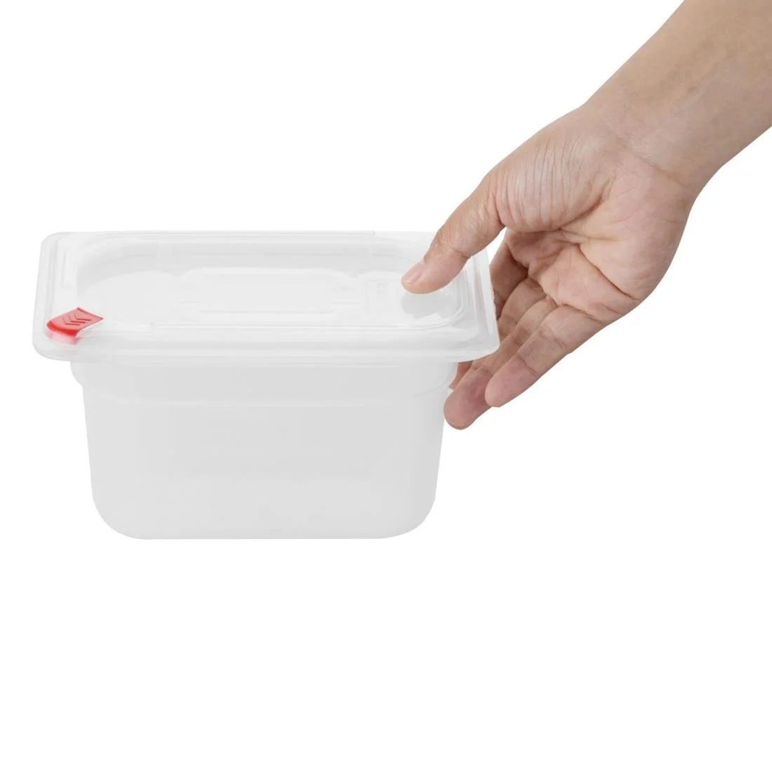 Hygiplas Click PP GN Container 1/9 with Lid & 7 Colour Clips 100mm 0.85Ltr (4 Pack) - Image 4