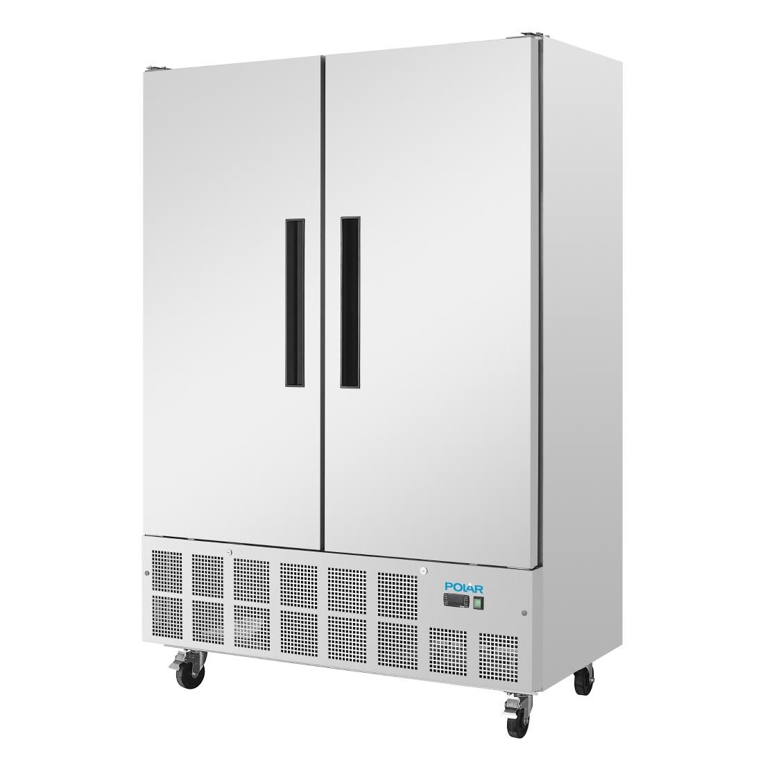 Polar Double Door Slimline Fridge Stainless Steel 960Ltr