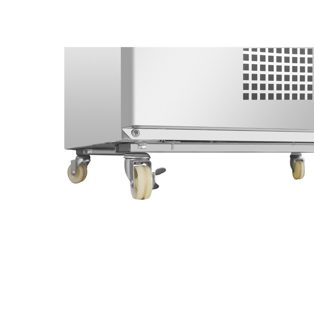 Polar Double Door Slimline Fridge Stainless Steel 960Ltr