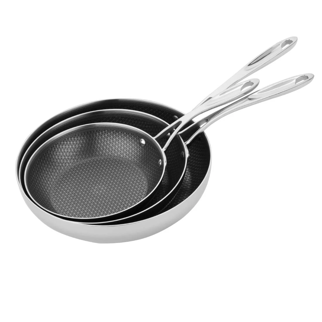 Vogue Tri-Shield Stainless Steel Frying Pan with Clad Coating 20cm - Image 5