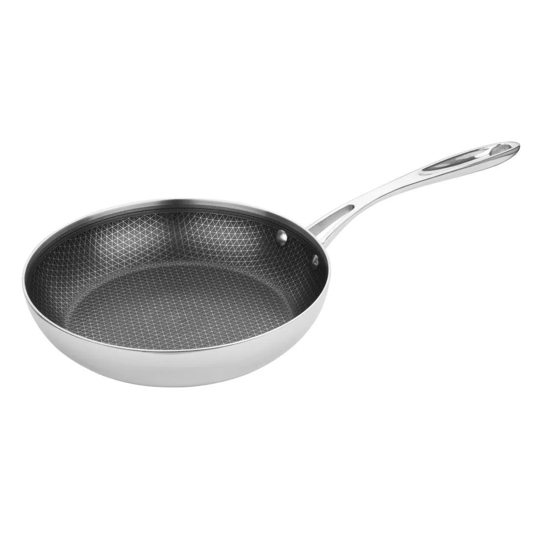 Vogue Tri-Shield Stainless Steel Frying Pan with Clad Coating 24cm - Image 1
