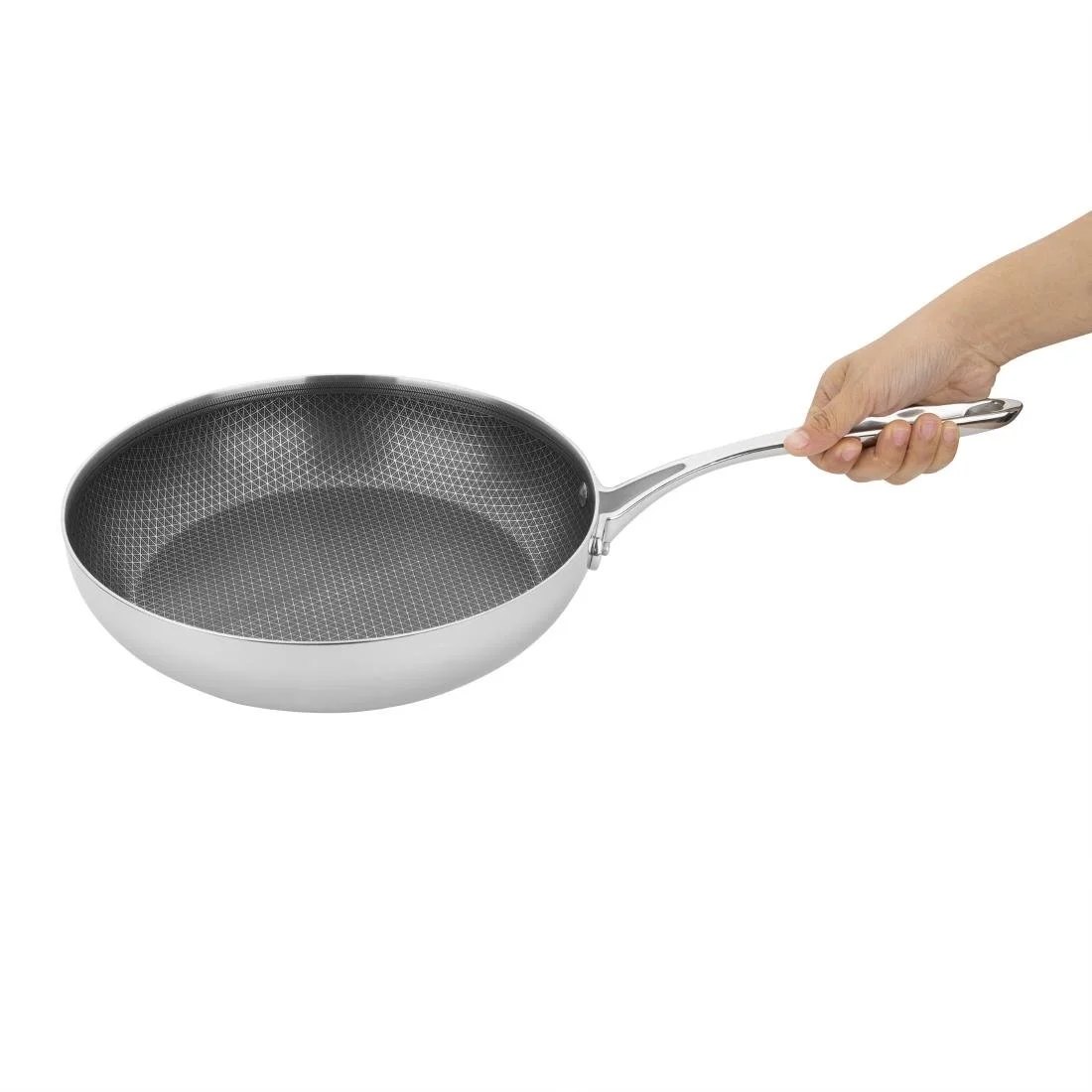 Vogue Tri-Shield Stainless Steel Frying Pan with Clad Coating 28cm - Image 6