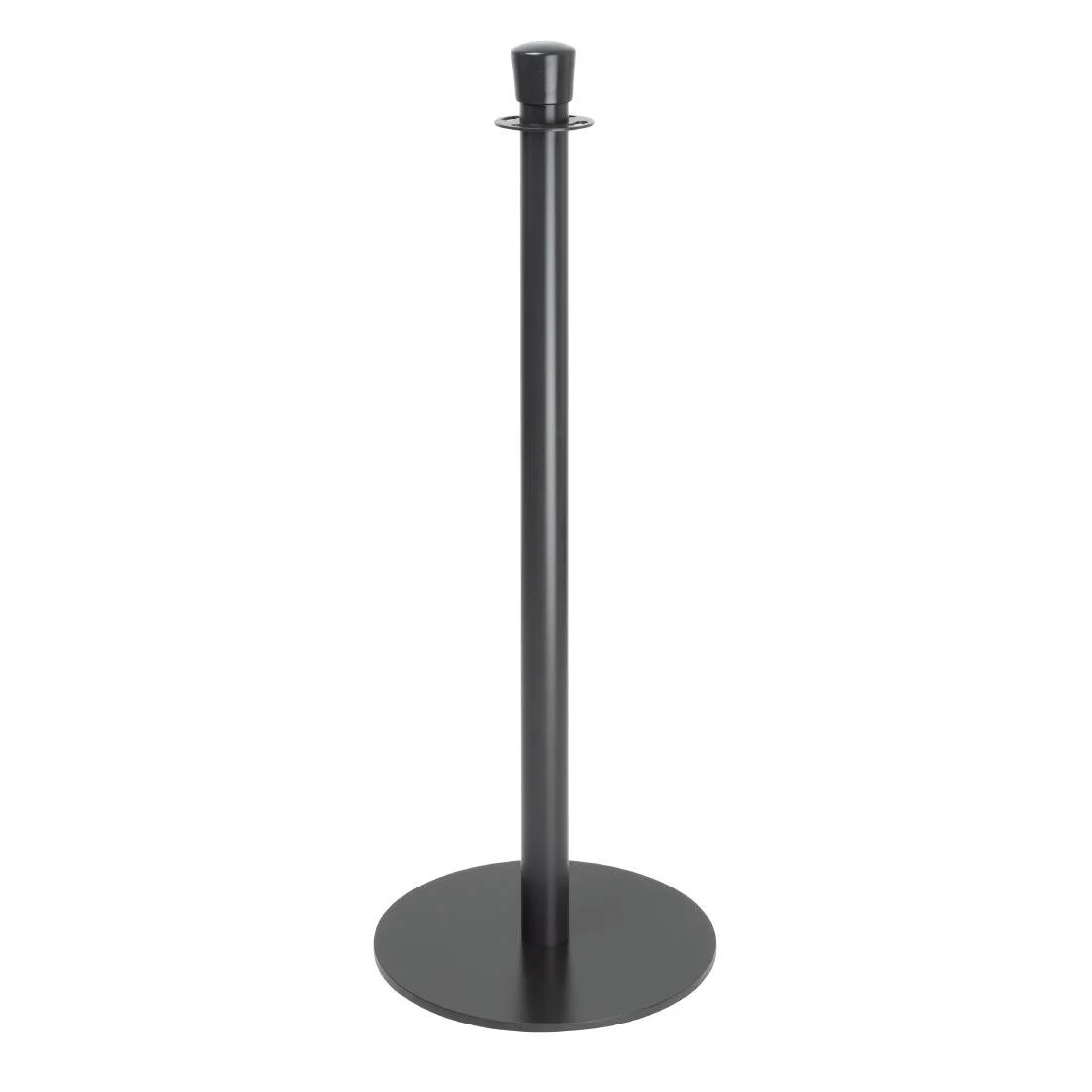 Bolero Flat Base Barrier Posts Black (2 Pack) - Image 1