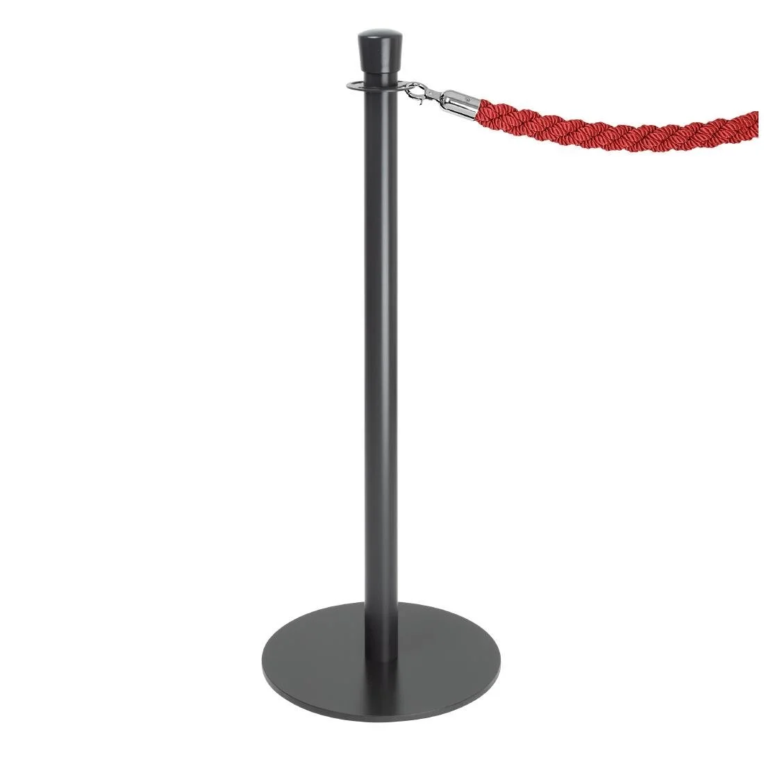 Bolero Flat Base Barrier Posts Black (2 Pack) - Image 3