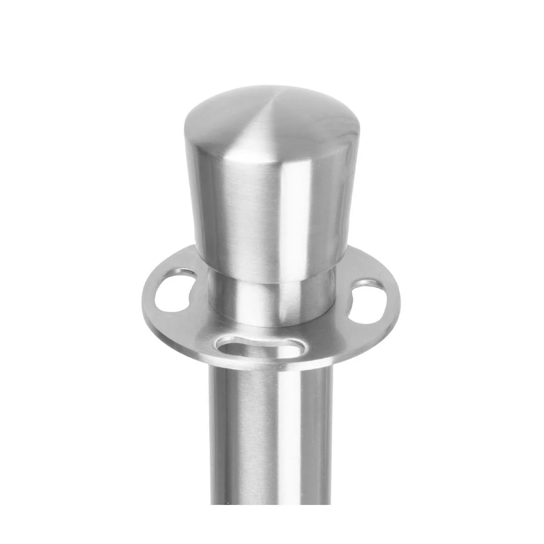 Bolero Flat Base Barrier Posts Brushed Stainless Steel (2 Pack) - Image 2