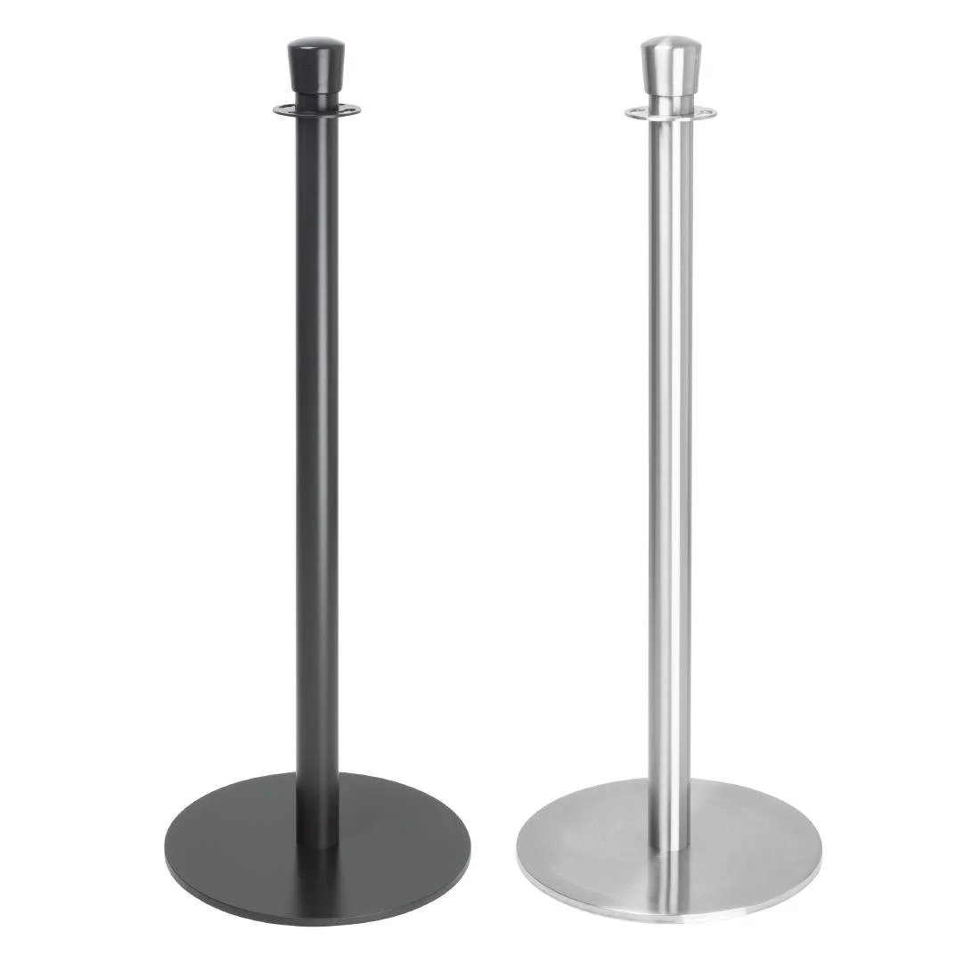 Bolero Flat Base Barrier Posts Brushed Stainless Steel (2 Pack) - Image 4