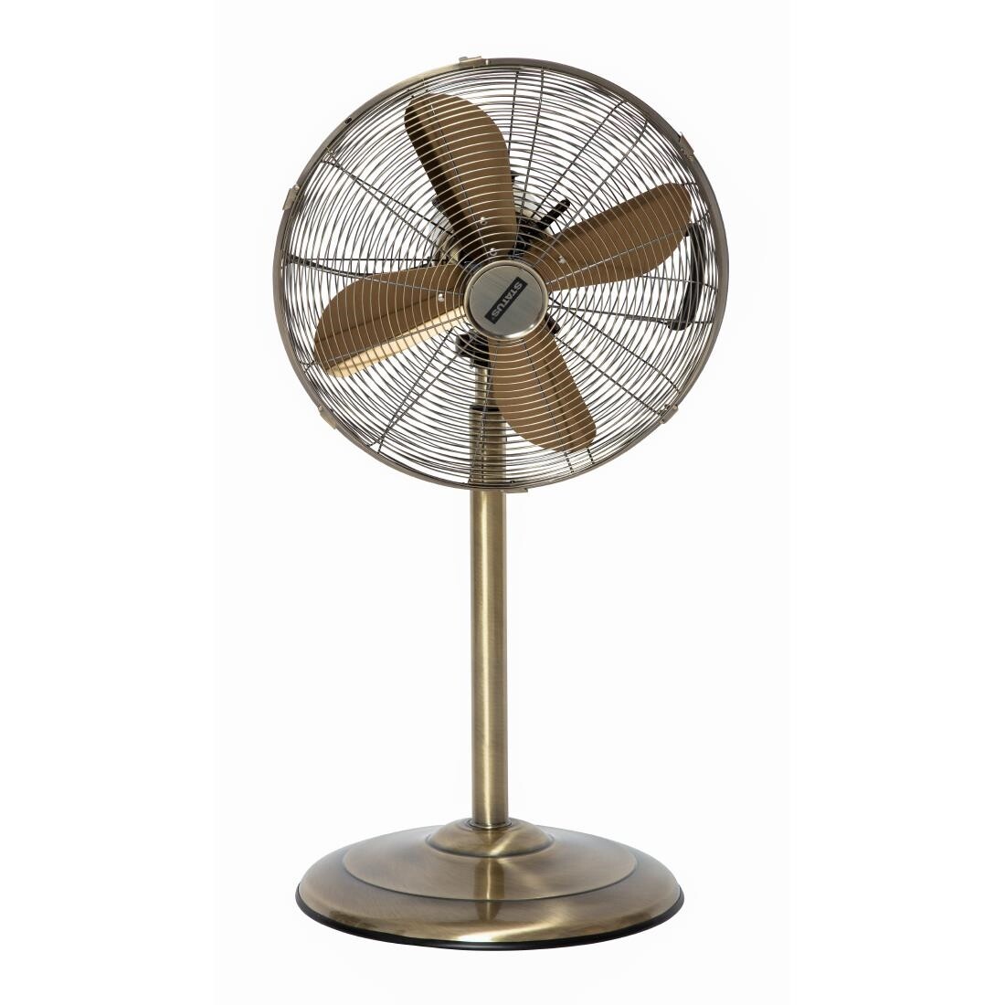 Status 16" Oscillating Antique Brass Stand Fan