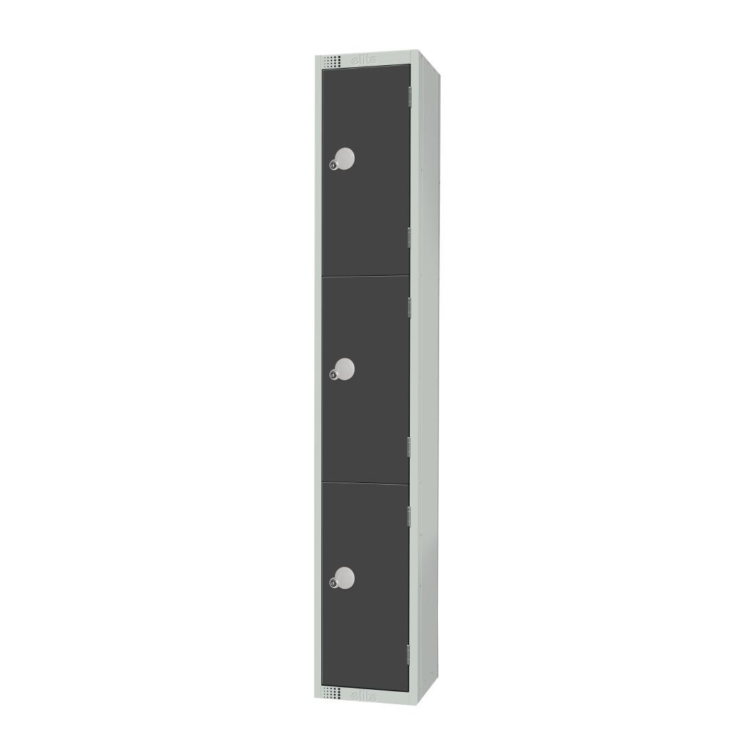 Elite Three Door Camlock Locker Graphite Grey