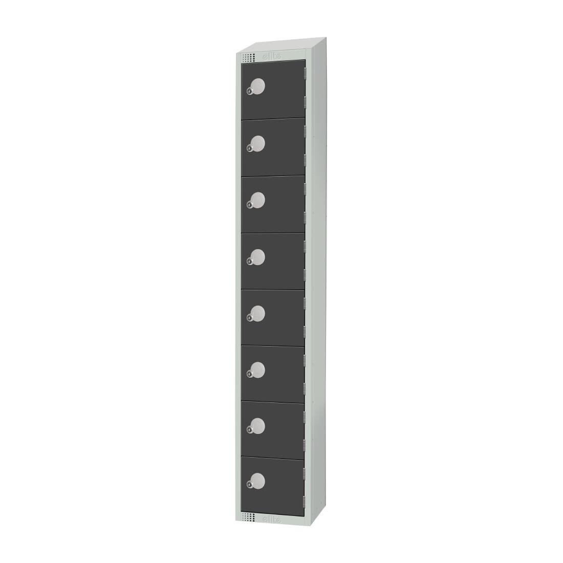Elite Eight Door Padlock Locker with Sloping Top Graphite Grey