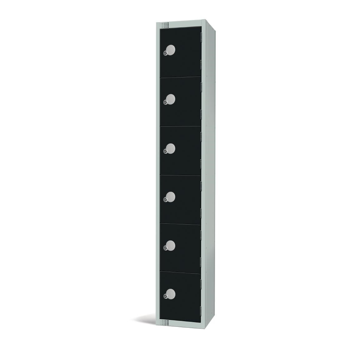 Elite Six Door Manual Combination Locker Locker Black