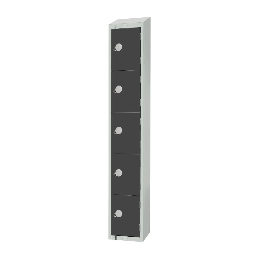 Elite Five Door Electronic Combination Locker with Sloping Top Graphite Grey