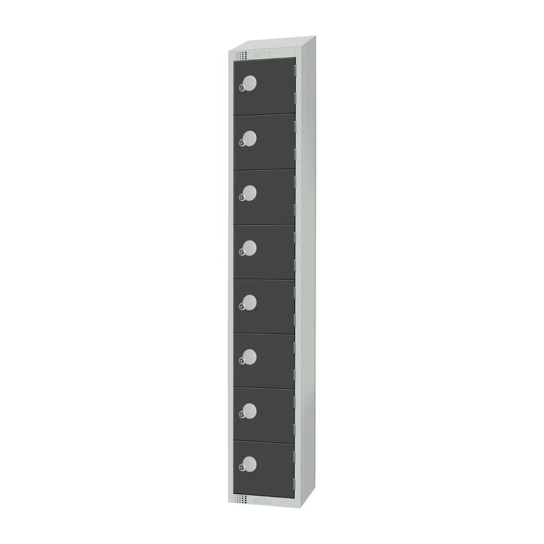 Elite Eight Door Coin Return Locker with Sloping Top Graphite Grey