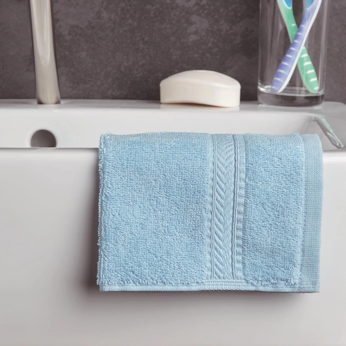 Mitre Essentials Nova Towels Blue - Image 1