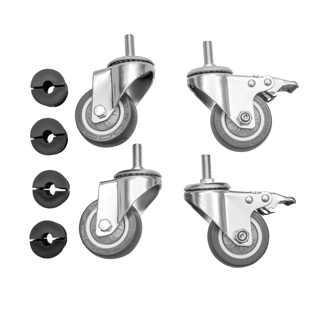 Vogue Stainless Steel Table Castors (Set of 4) - Image 1