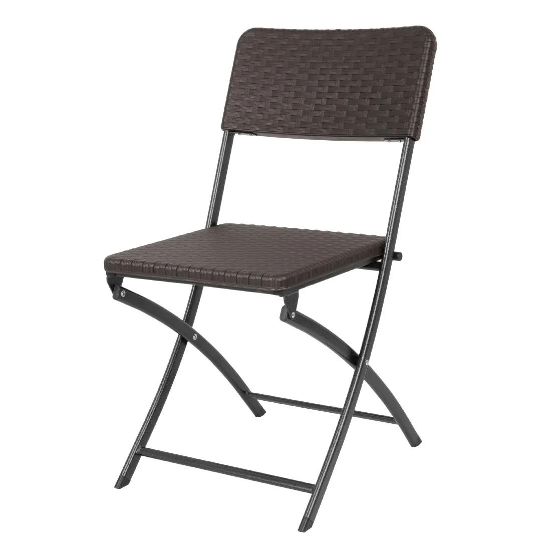 Bolero Rattan Folding Chairs Brown (2 Pack) - Image 1