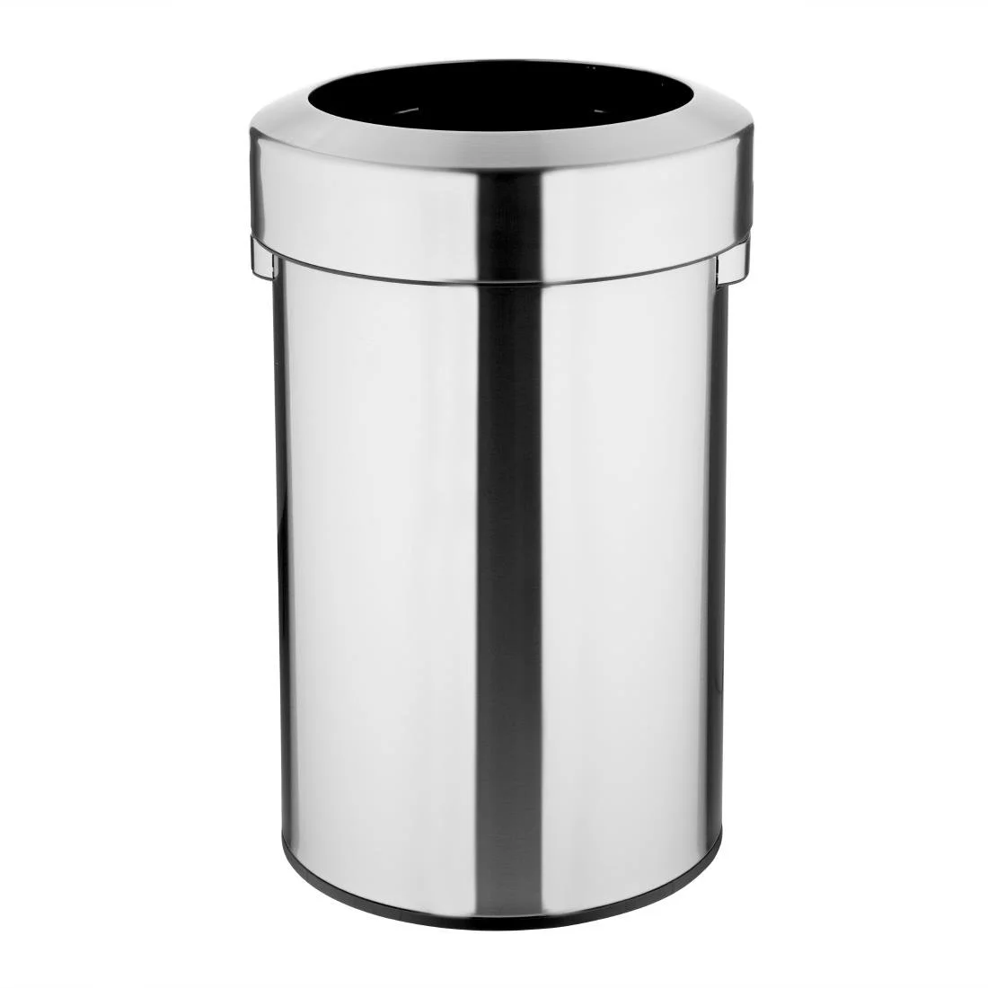 Bolero Bin with Open Top Lid Brushed Steel 70Ltr - Image 1