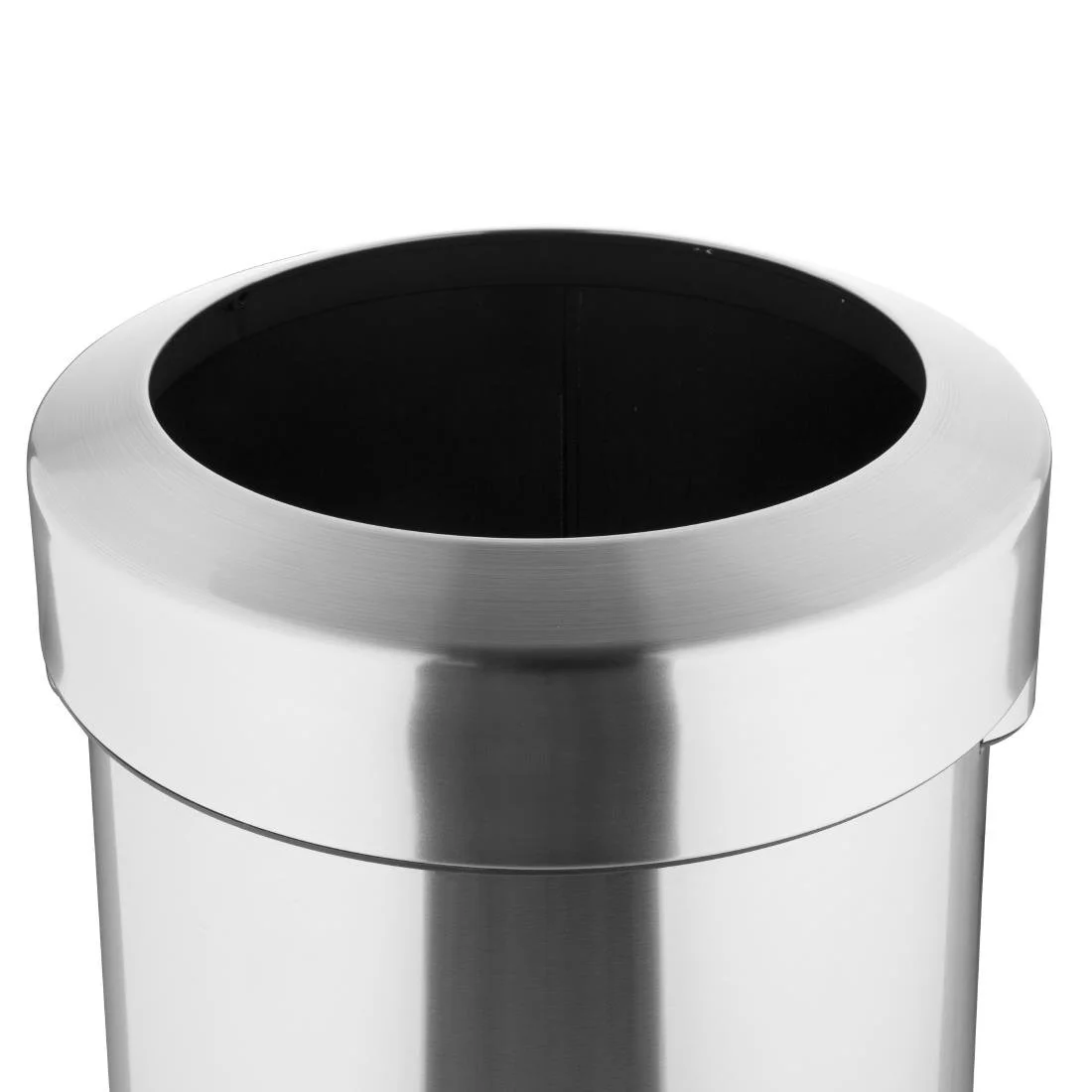 Bolero Bin with Open Top Lid Brushed Steel 70Ltr - Image 2