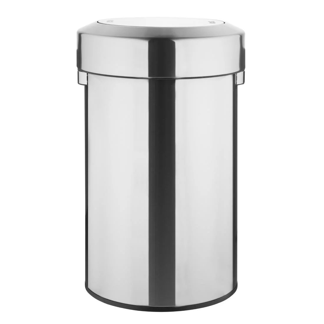 Bolero Bin with Swing Lid Brushed Steel 70Ltr - Image 1