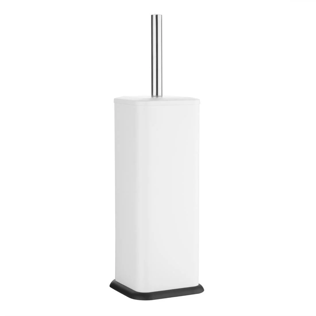 Jantex Square Toilet Brush and Holder - White - Image 1