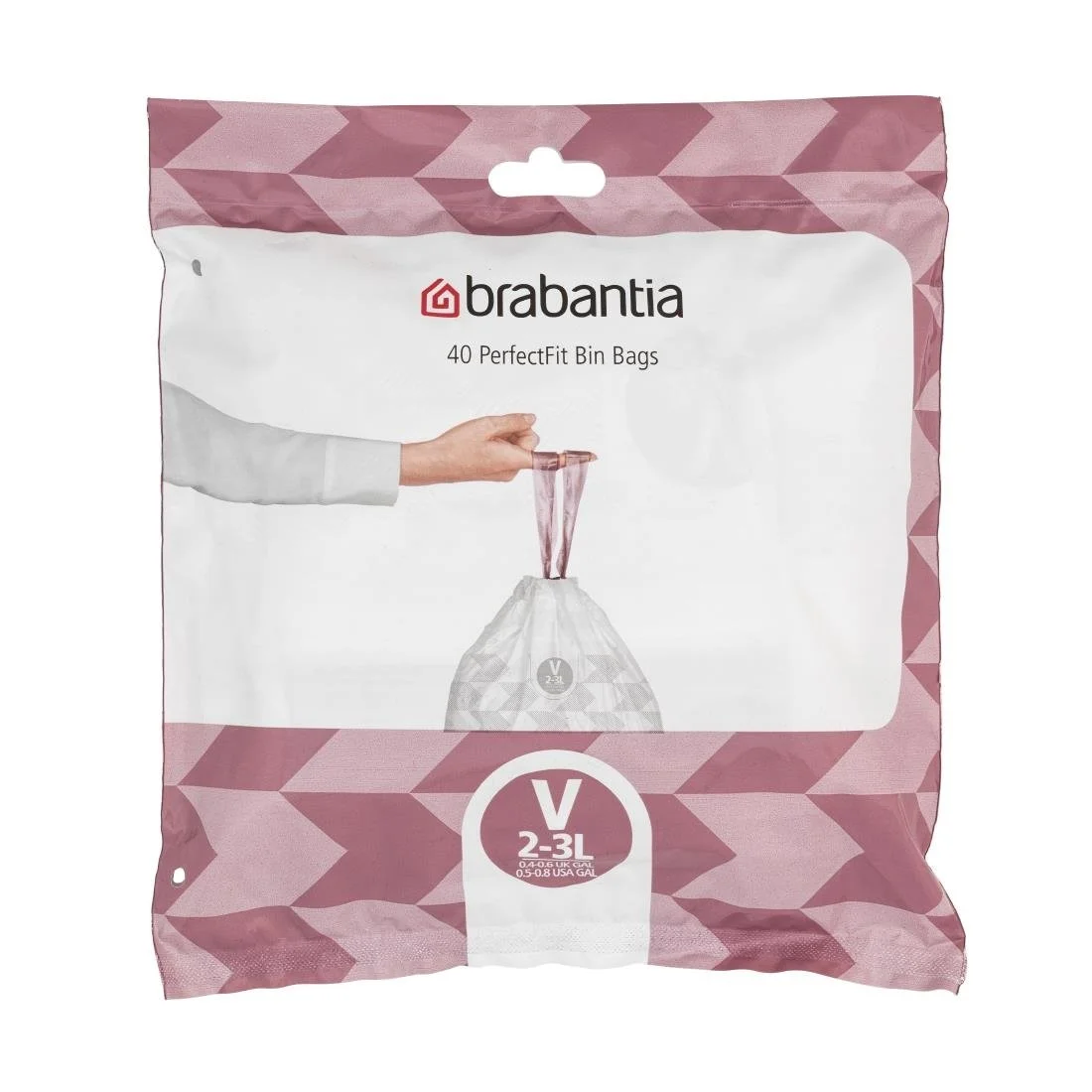 Brabantia PerfectFit Bin Bags, Code V, 2-3Ltr (40 Pack) - Image 2