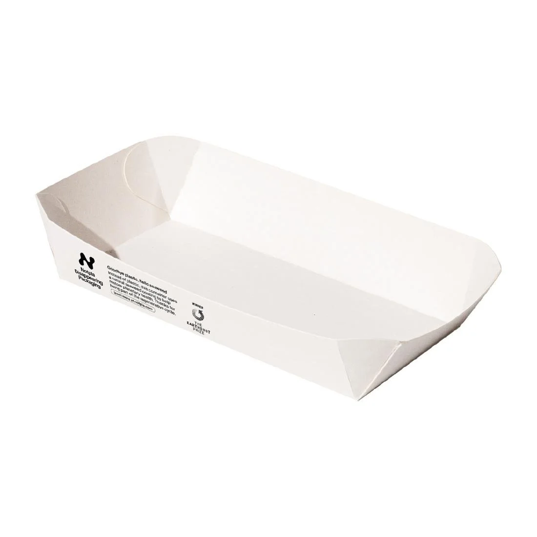 Notpla 8"x5" Rectangular Trays - White (400 Pack) - Image 1