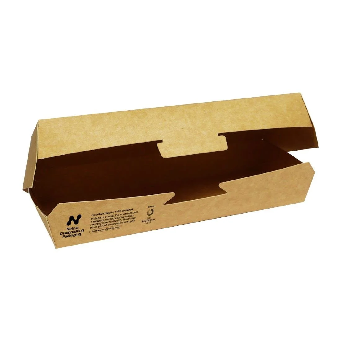 Notpla 8"x3" Clamshell Hot Dog Boxes - Kraft (250 Pack) - Image 1