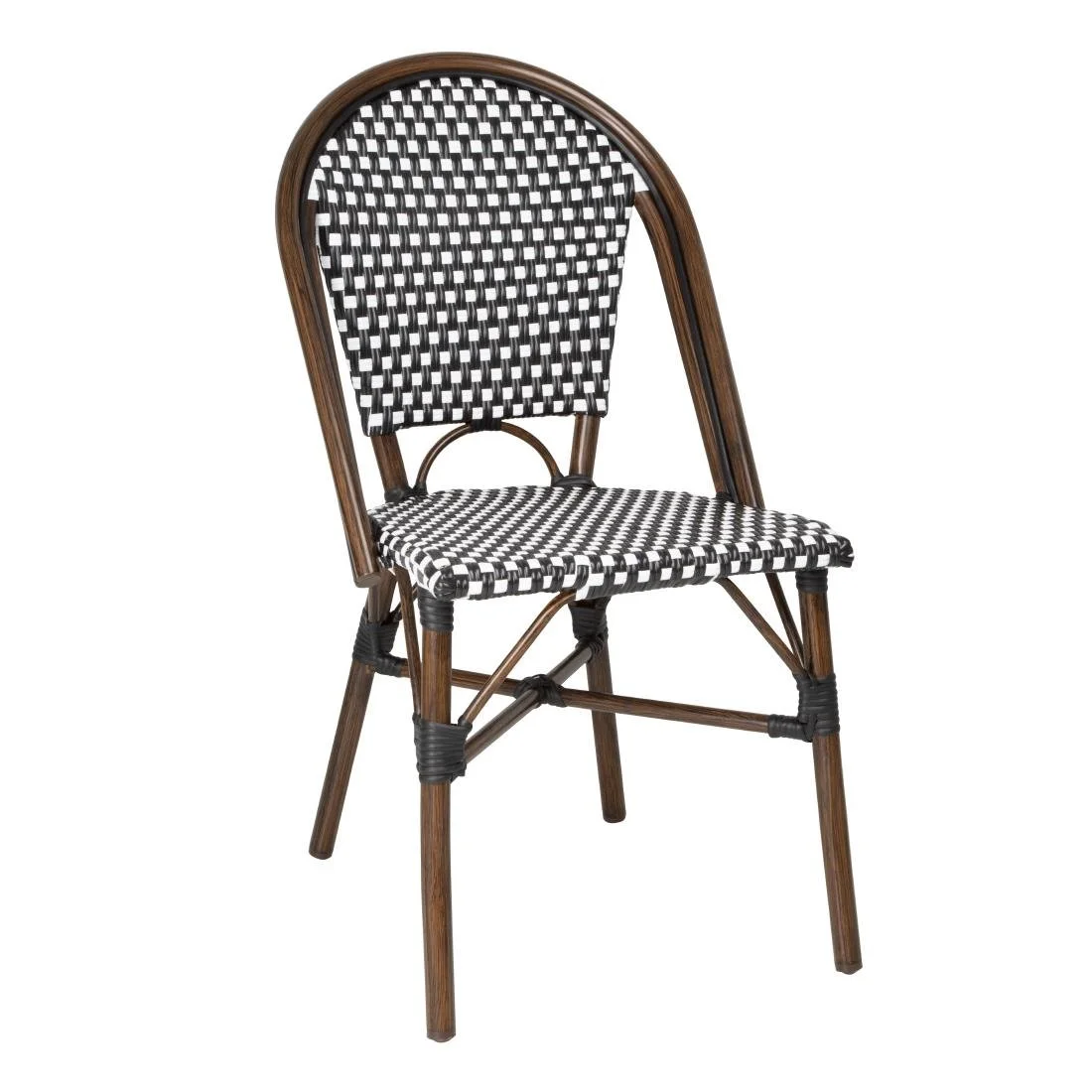 Bolero Parisian Style PE Rattan Chair Black Dot Mix (2 Pack) - Image 1