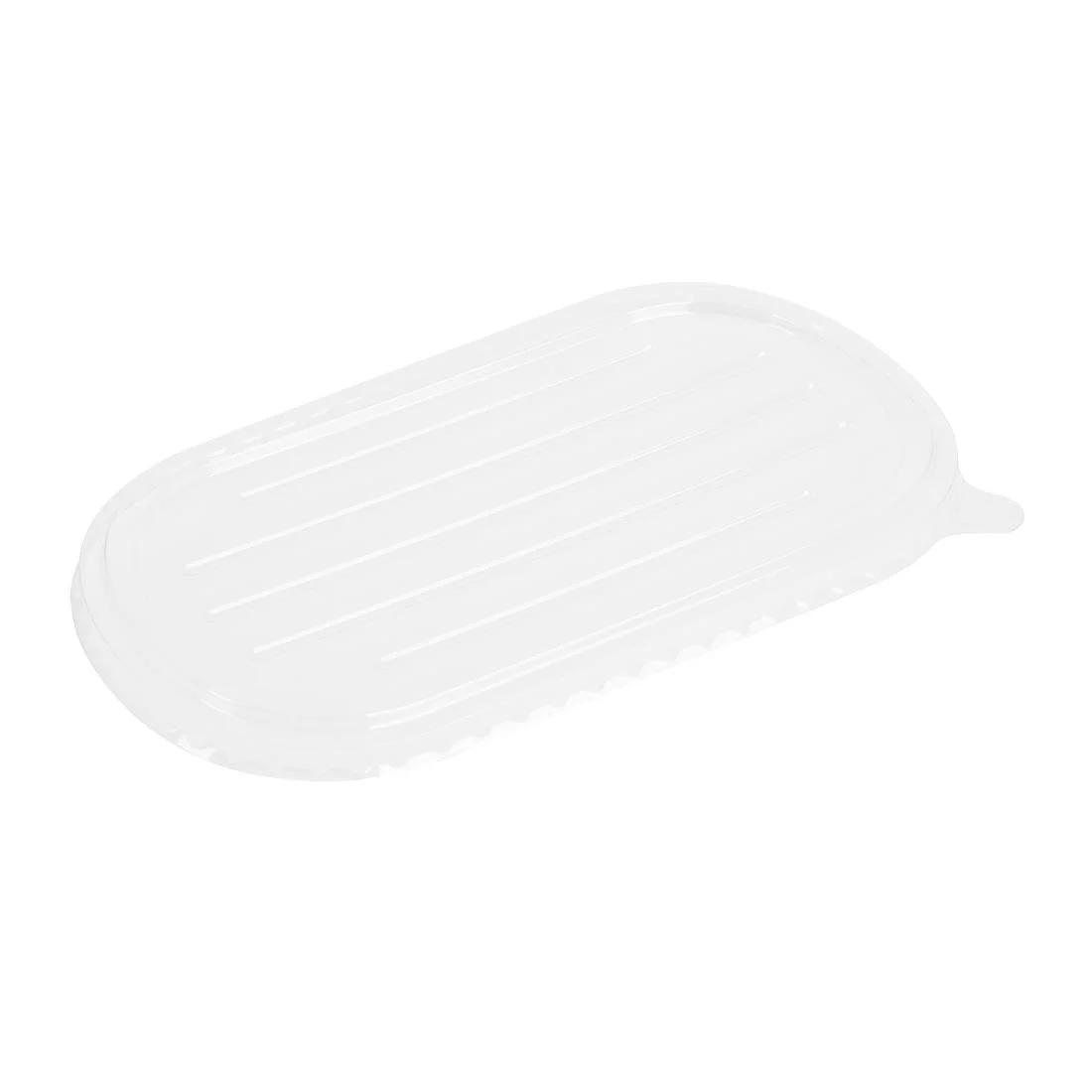 Fiesta Recyclable PET Lids for Bagasse Oval Containers (100 Pack) - Image 1