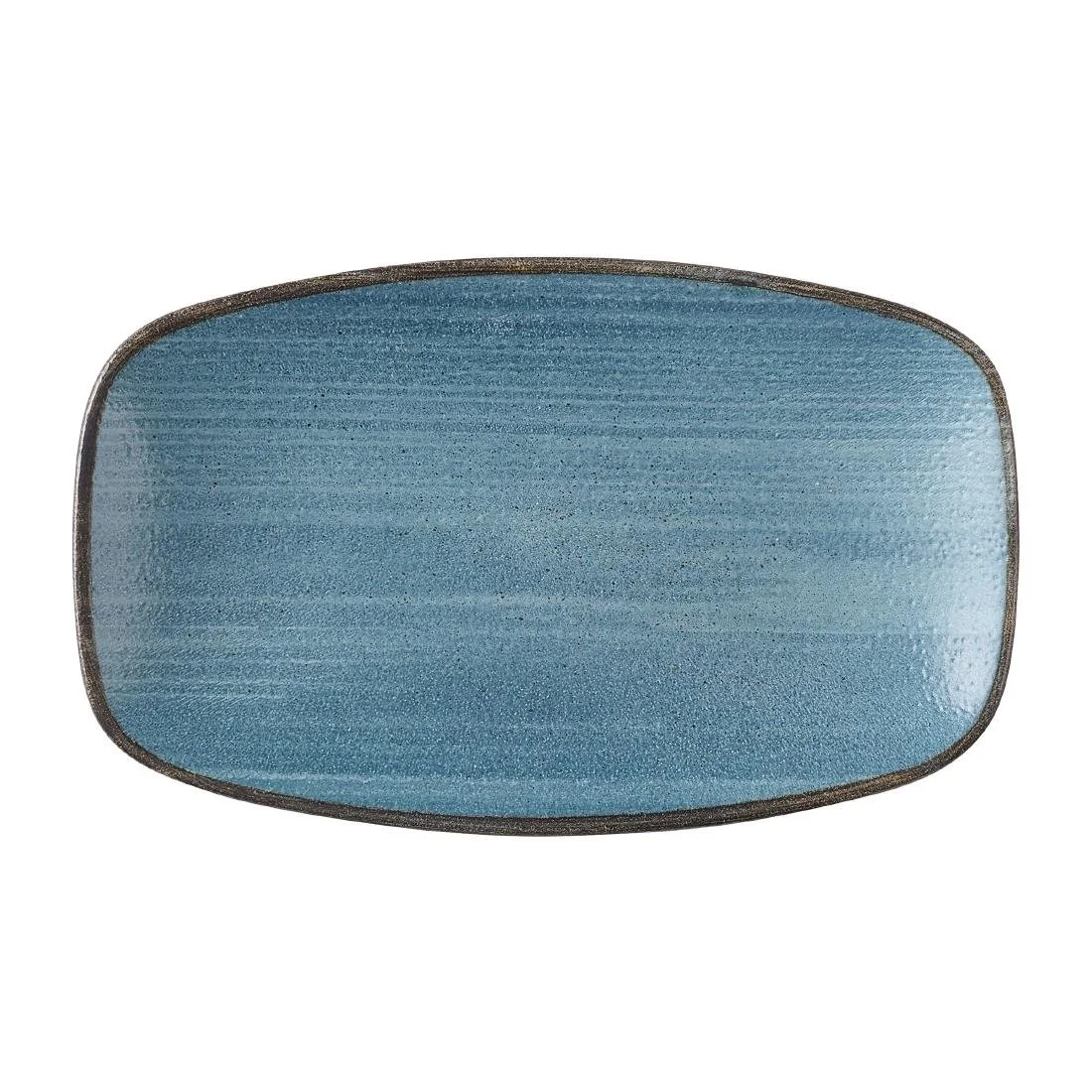 Churchill Stonecast Raw Teal Oblong Chefs Plates 180 x 101mm (12 Pack) - Image 1