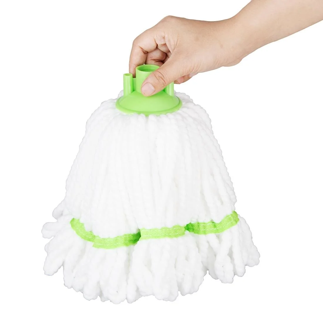 Jantex Connect Microfibre Mop Head Green Stripe 150g - Image 3