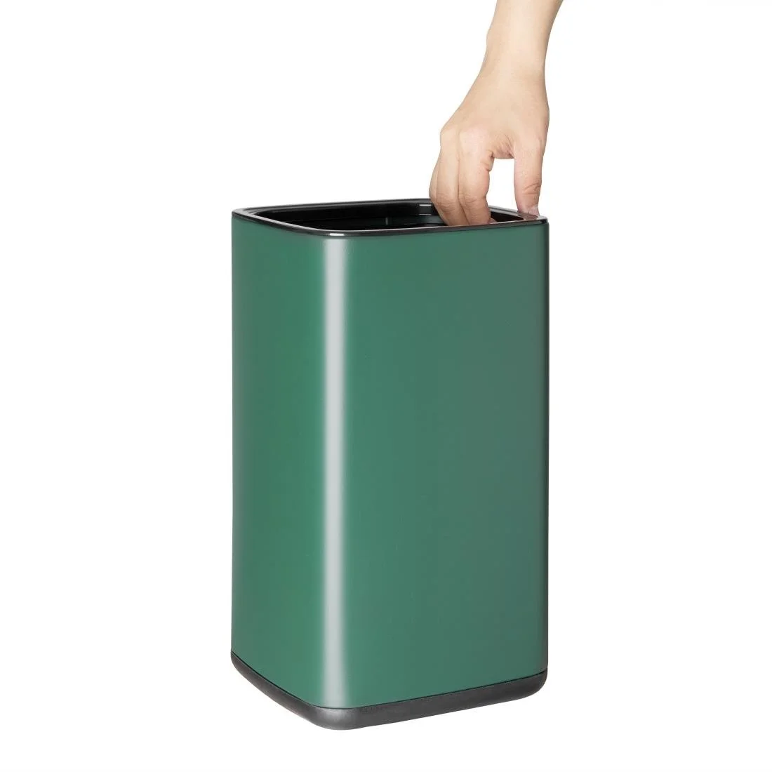 Bolero Square Waste Bin Green 7Ltr - Image 2