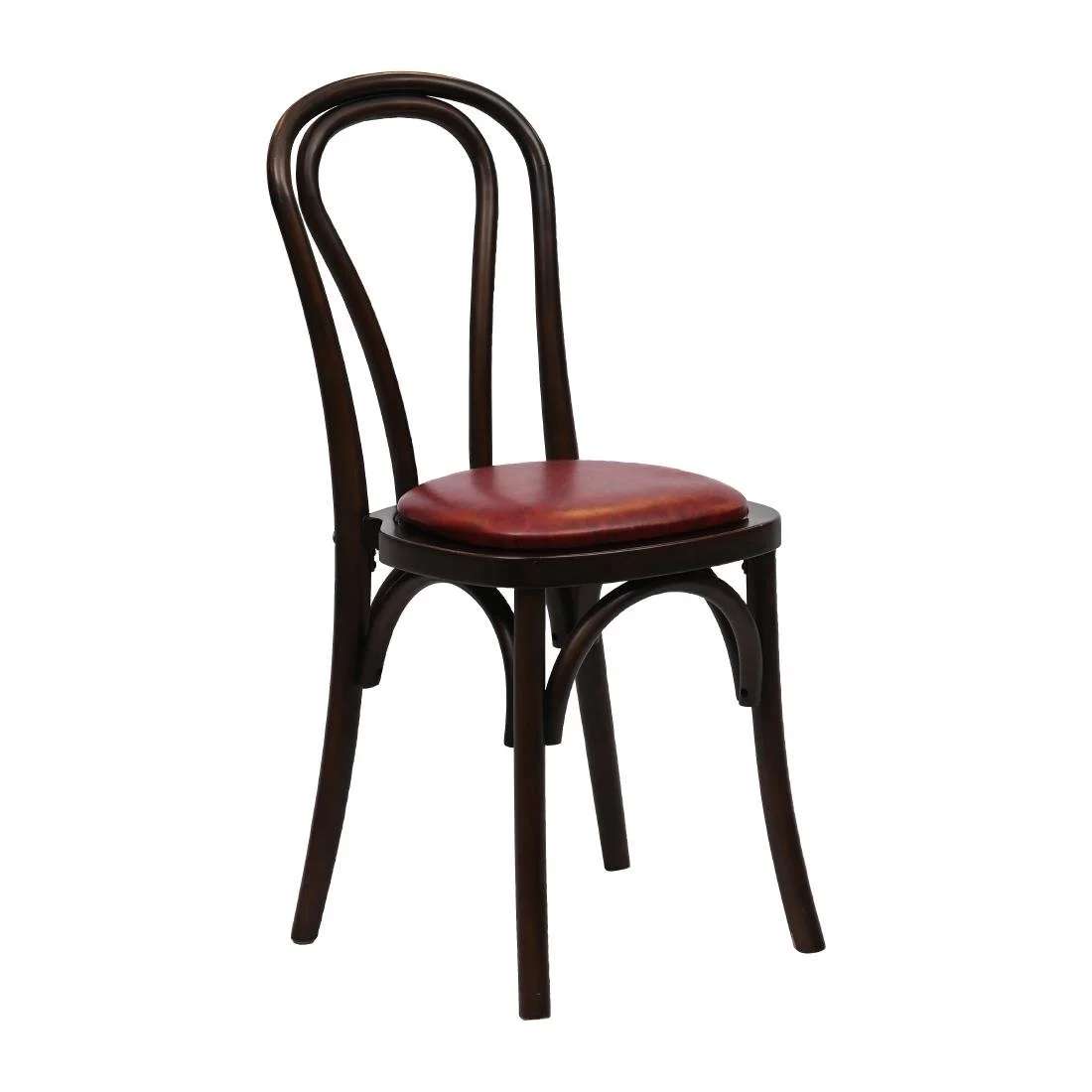 Hoop Back Dining Chairs in Dark Walnut with Bison Bordeaux Seat (2 Pack) - Image 1