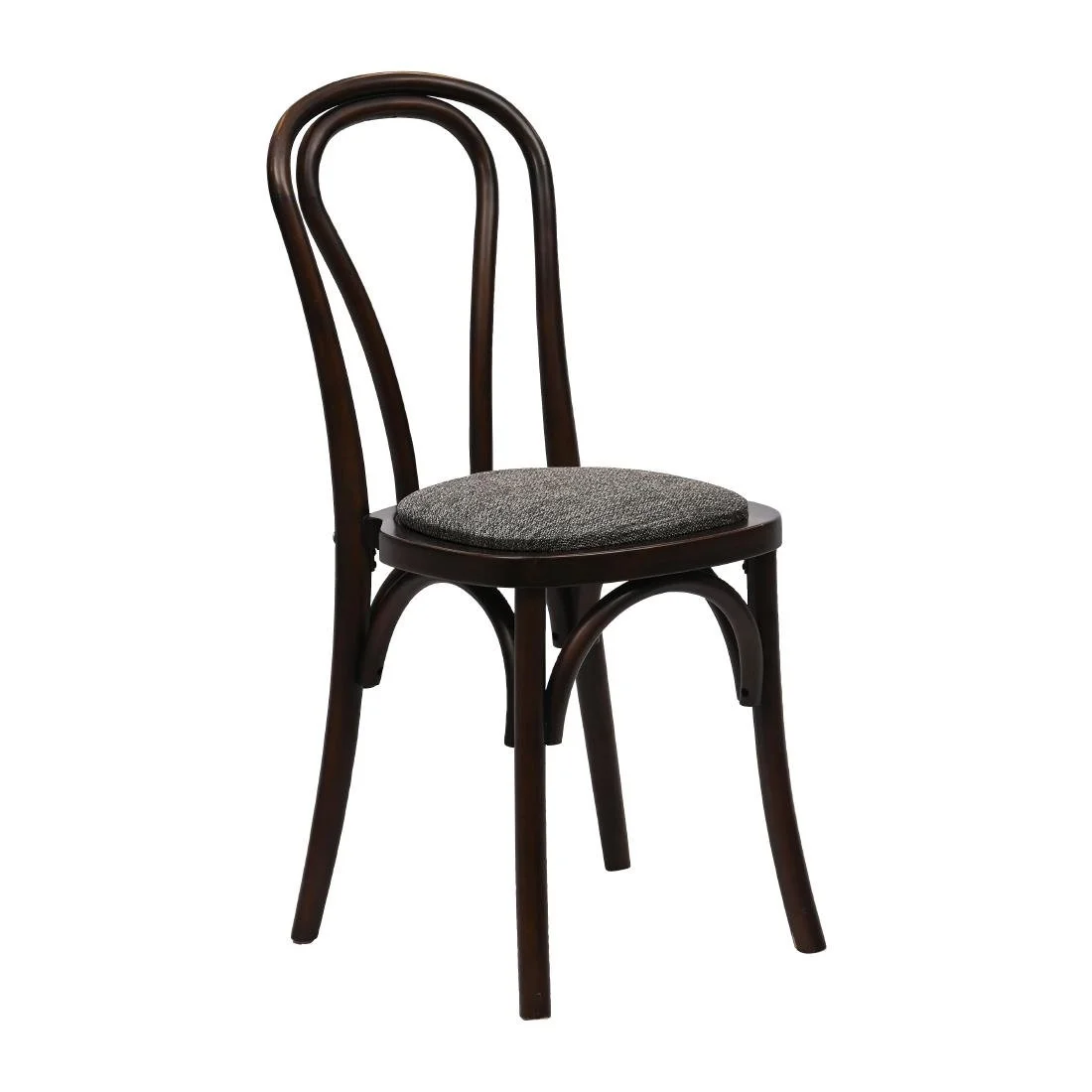 Hoop Back Dining Chairs in Dark Walnut with Shetland Smoke Seat (2 Pack) - Image 1