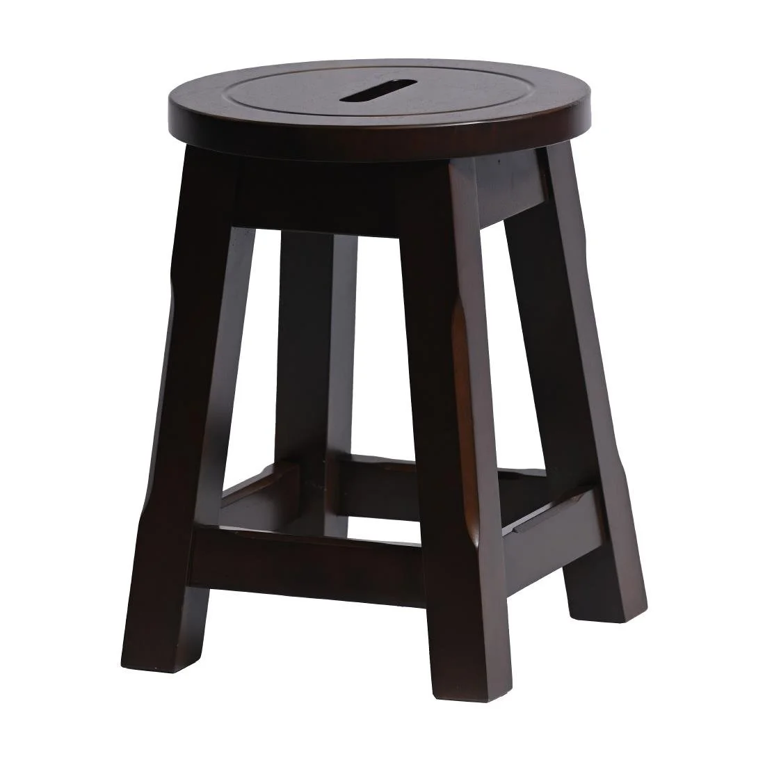 Wooden Top Low Stool in Dark Walnut (2 Pack) - Image 1